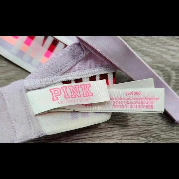Victoria Secret Wear Everywhere Wireless bra 36d Logo Band Lavender Lightly Line - Picture 3 of 5